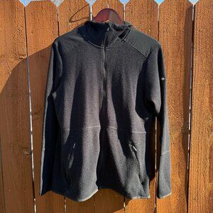 Black Columbia Waffle Knit Full Zip Jacket with Hood XL